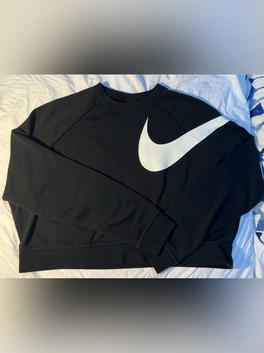 Nike Black Crewneck Sweatshirt with White Swoosh - Women's - Picture 2 of 8